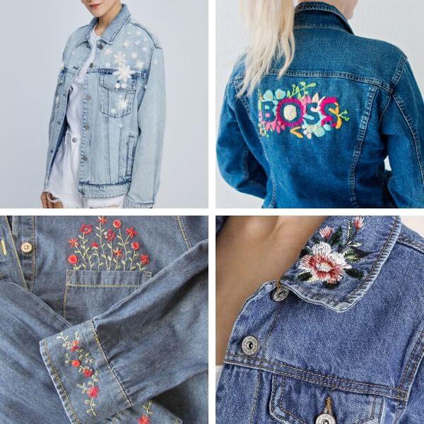 How to make denim jacket embroidery