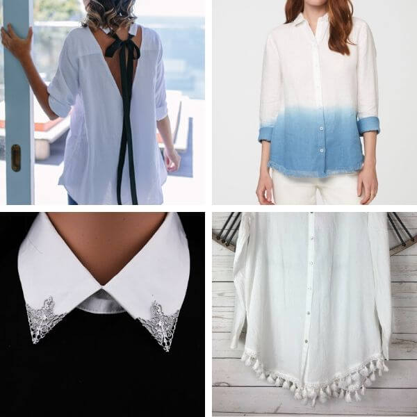 How to upcycle a white button up shirt