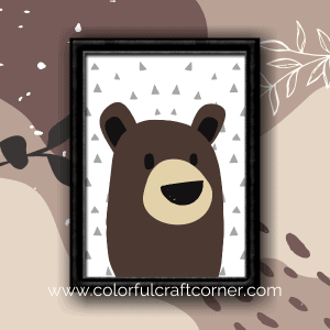 Free Printable Bear Wall Art - Colorful Craft Corner