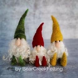 DIY needle felt gnomes