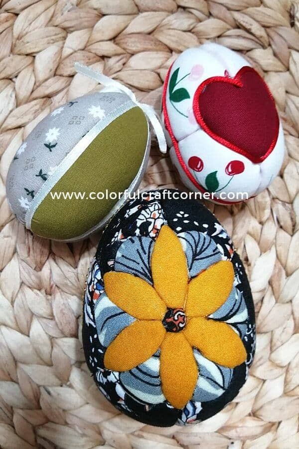 fabric wrapped Easter eggs