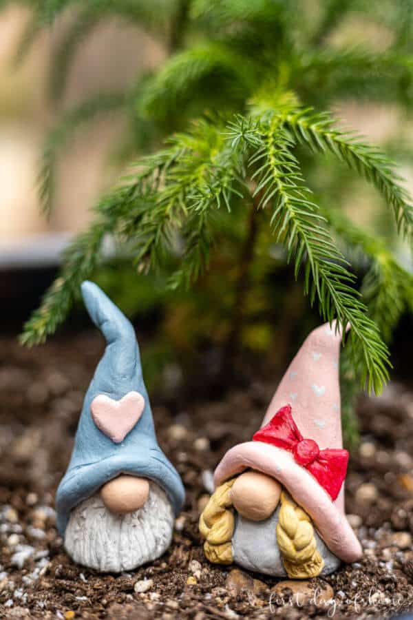 DIY clay gnomes