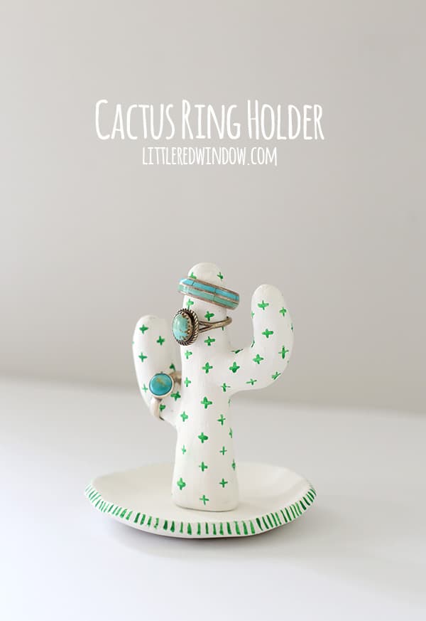 clay cactus ring holder