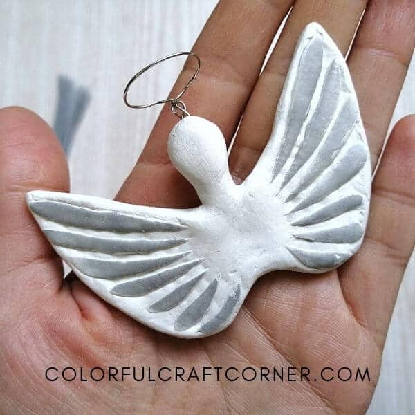 DIY angel wing ornament