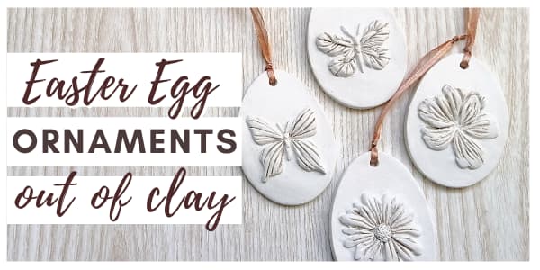 Easter egg ornaments out of clay