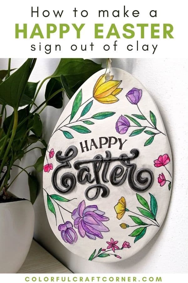 How to make a Happy Easter sign out of clay