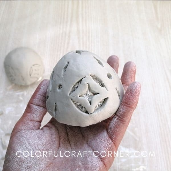 handmade clay Easter luminary