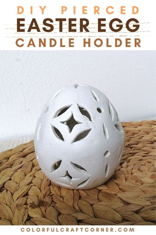 DIY pierced Easter egg candle holder