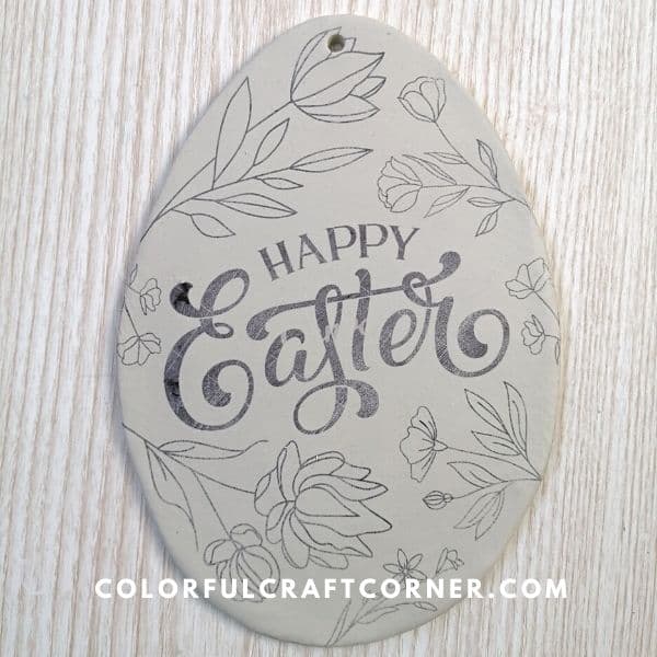 Air dry clay Happy Easter sign