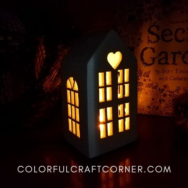 handmade air dry clay house candle holder