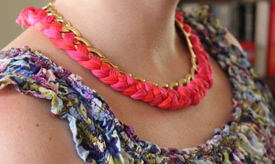 DIY braided chain necklace