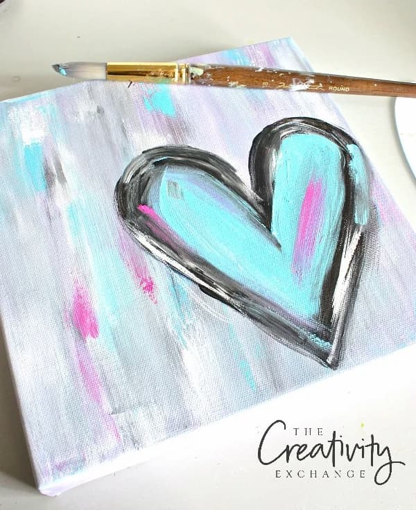heart canvas painting
