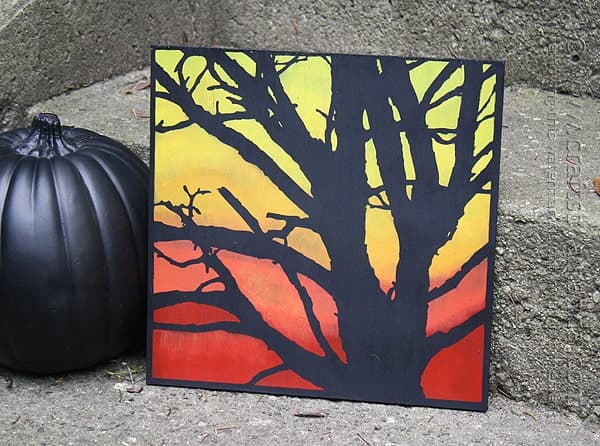 spooky tree canvas painting