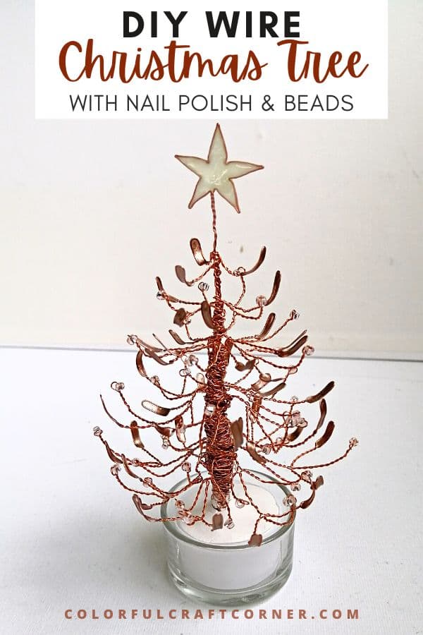 DIY wire and nail polish Christmas tree