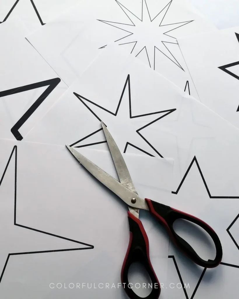 cutting star ornament templates