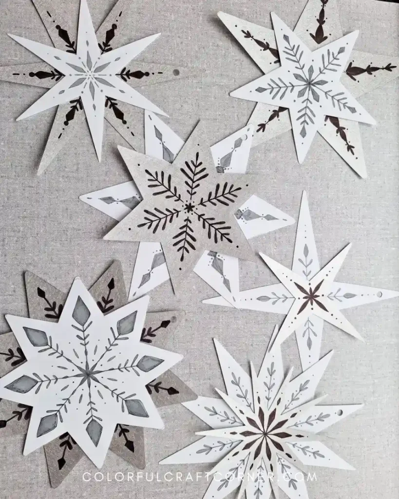 decorating shrinky dinks with markers for Christmas ornaments